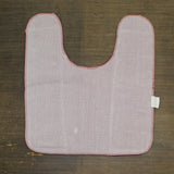 ZUZIFY Lurex Fuzzy Non-Slip Bathroom Toilet Rug Mat Red / Gold 20" x 23"