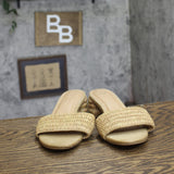 A New Day Womens Fay Heels Block Heel Raffia Sandals 94834805 Natural Brown 8M