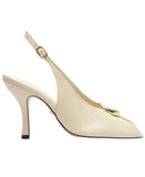 Arezzo Womens Olivia High Stiletto Leather Pumps Panacota Off White 6.5B