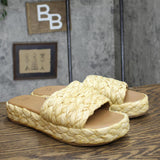 A New Day Womens Casey Flatform Slide Sandals 89998665 Beige Brown 8.5M