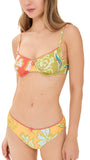 Solid & Striped Womens The Daphne Bikini Swim Top Hibiscus Print Green Multi S