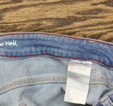 Peace Love World Reverse Pieced Straight Leg Denim Jeans Light Wash Blue 8