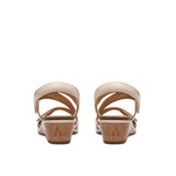 Clarks Kacha Wave Low Wedge Sandal 26186963 Cream Brown 9.5M