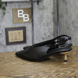 A New Day Womens Samantha Heels Kitten Pointed Toe 94462816 Black / Gold 9.5M