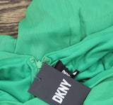 DKNY Womens Woven Tie Double Ruffle-Collar Dress Green 4