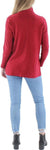 Anne Klein Womens Mock Neck Sweater with Long Sleeve with Buttons Red 2XS