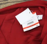 Kasper Womens Woven Tie-Front Ruffled Blouse 10880897 Fire Red XS