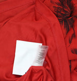 Calvin Klein Floral Chiffon Sheer Sleeve Jewel Neck Shift Dress Red / Black 6