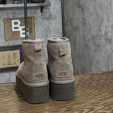 UGG Womens Classic Mini Platform Boot Ankle Bootie 1134991 Smoke Plume Gray 5M