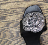 Michael Michael Kors Elodie Sandals Heeled Rosette Stiletto Heels Black 9M