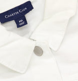 Charter Club Womens Button Up Petite Denim Twill Trucker Jacket Bright White PXL