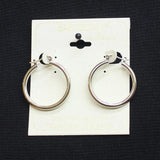 Ear Sense Womens Fashion Hypoallergenic Dangly Hoop Earrings Silver Gray 1.25"