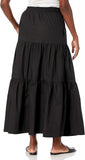 Nia Womens Woven Maxi Cora Skirt Black M