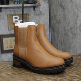 Journee Collection Block Heel Booties with Tru Comfort Foam Tan Brown 8.5M