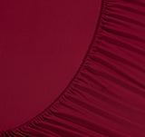 Home Collection 6-Piece Bed Sheet Microfiber Solid Set Burgundy Red King