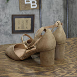 Journee Collection Foster Tru Comfort Foam Toe Block Heel Pumps Taupe Brown 6.5M