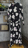 G By Giuliana Womens Button-Down Duster Dress Shirt 692577 Black Floral 3X