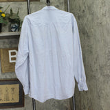 Alfani Vintage Pin Point Oxford Single Needle Dress Shirt Light Blue 17 34-35