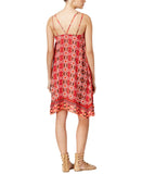 Teeze Me Juniors Spaghetti Strap Tribal Bandeau Dress Fire Red Multi S