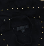 Guess Womens Sleeveless Studded Bodycon Veronika Sweater Dress Jet Black XL