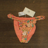 O'Neill Kelly Floral Solimar Scrunch Swim Bikini Bottom Pink / Orange Multi M