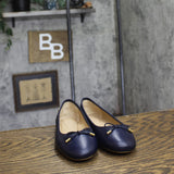 Lauren Ralph Lauren Womens Jayna Flat Leather Bow Refined Navy Blue 6.5B
