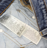 Levi's Womens Distressed 501 Button Fly Straight Leg Jeans Wash Blue 28x30