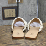 INC International Concepts Womens Petria Two-Band Flat Sandals White Pearl 10M