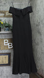 Betsy & Adam Womens Petite Off-The-Shoulder Mermaid Gown Black 6P