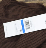 Calvin Klein Womens Scoop Neck Rib Knit Tank Top S55TK65A Toasted Sumac Brown XL