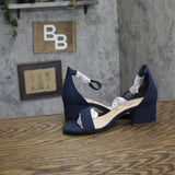 Sugar Noelle Block Heel Dress Sandals SGR-NOELLE 7 Navy Blue 5.5M