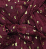 B. Darlin Double Tiered Chiffon Sheer Puff Sleeve Dress Wine Red / Gold 1/2