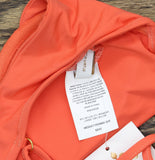 Becca Underwire Shirred Bikini Top Red Orange M