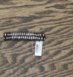 Chico's Elastic Stretch Interlocked Beaded Bracelet Black / Silver