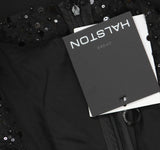 Halston Womens Sequined Embellished Jumpsuit HD4I1AUL Black 16