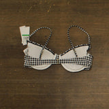 Salt + Cove Gingham Plaid Underwire Bikini Top Black / White Print Multi L