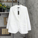 DG2 Womens Wrinkle-Resistant Gabardine Blazer Jacket 648275 Ivory White 1X