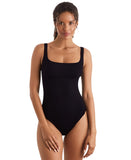 Mimi Flamingo Womens Lido Rib Harper One Piece Swimsuit 900050618 Black 10