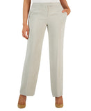 Kasper Extended-Tab Straight-Leg Trouser Dress Pants Summer Straw Gray 16