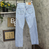 Levi's Womens 501 Button Fly Jeans 94417268 County Fair Blue 26x30