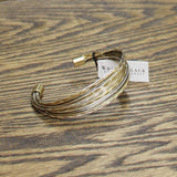 White House Black Market Open Cuff Bangle Bracelet Gold / Silver Gray