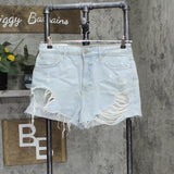Forever 21 Womens Distressed Denim Festival Shorts 16704324fae60d Light Blue 29