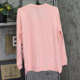 Karen Scott Hi-Low V-Neck Ribbed Long Sleeve Top 100135720MS Coral Ice Pink L
