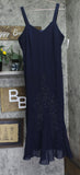 R&M Richards Womens Plus Size Embellished Sleeveless Gown Navy Blue 18W
