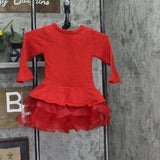 Bonnie Jean Girls Toddler Sweater Gown Dress Long Sleeve Holiday Red 3T