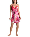 Linea Donatella Womens Greer Printed Satin Chemise Nightgown GRR110 Red Multi S