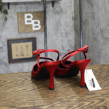 A New Day Womens Rosemary Heels Satin Strappy 94646858 Red 8.5M