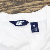 Lands' End Womens 3/4 Sleeve Linen Blend Tunic Blouse Shirt Top 1758415 White M