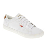 Levi's Mens Jeffrey Synthetic Leather Casual Lace Up Sneaker White 10M