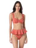 Vince Camuto Womens Padded Underwire Bikini Top V1T976 Cinnabar Orange M